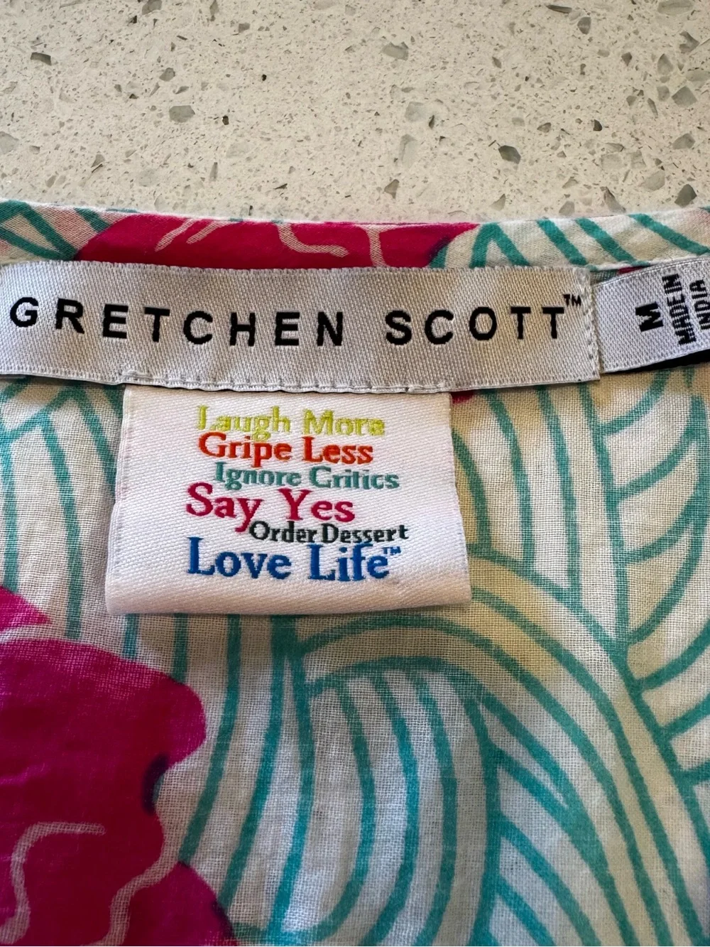 Gretchen Scott Elephant Print Cotton Tunic Cover Up Dress Size M Mommy & Me
